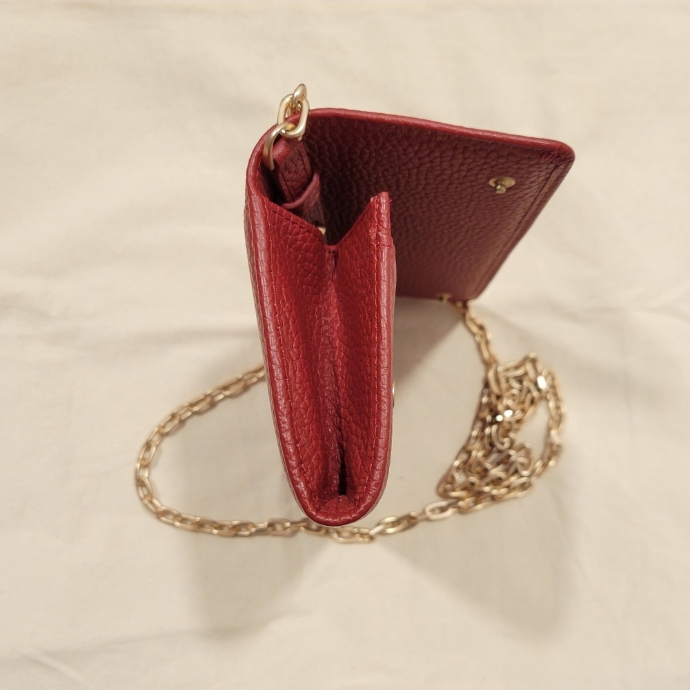 Red Valentino Leather Wallet On Gold Chain - Picture 6 of 8